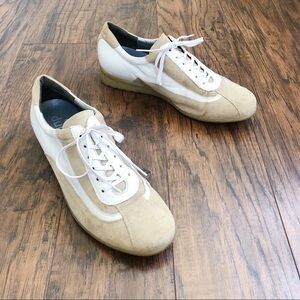 Durea • Nicky lace up walking shoes sneakers tan suede orthotic wedge sole